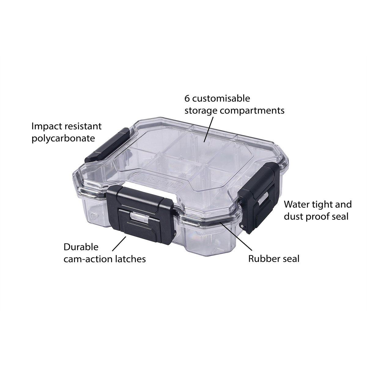 Tactix Waterproof Storage Box - 6 Compartment - Small - Polycarbonate - SuperSaverAU - view 3