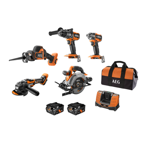 AEG 18V 4.0Ah 5 Piece Fusion Brushless Kit A18XB5B142B