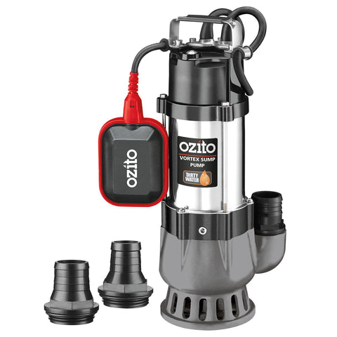 Ozito 500W Vortex Submersible Sump Pump - Cast Iron & Stainless Steel