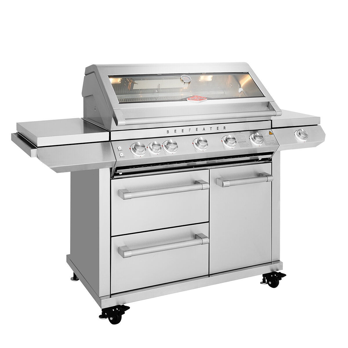 Beefeater 7000 Premium LPG BBQ with Trolley - 304 Stainless Steel - Side Burner - BMF7655SA