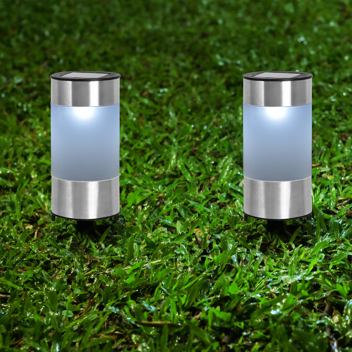 Click Byron Solar LED Pathway Bollard - 210mm - Stainless Steel - Outdoor Use - SuperSaverAU - view 2