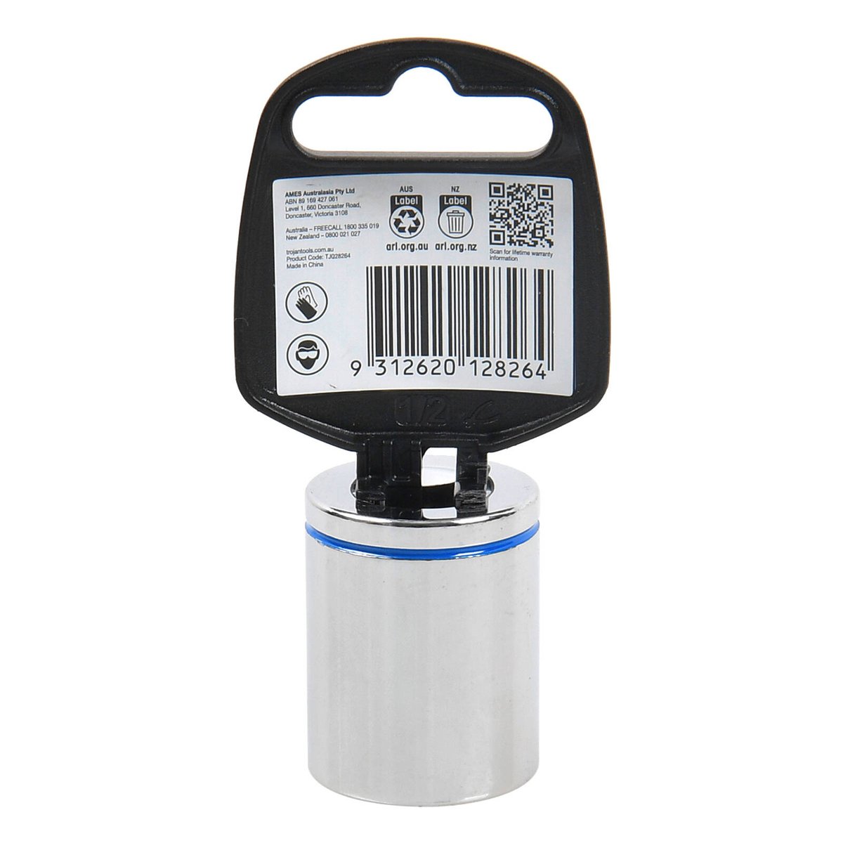 Trojan 24mm Socket 1/2" Drive, Chrome Vanadium 12 Point Metric