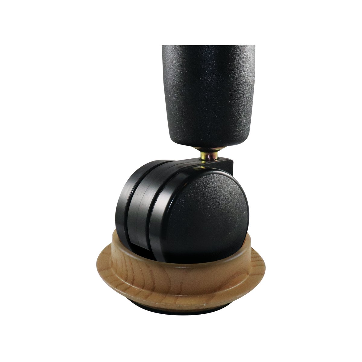 Surface Gard 44mm Dark Wood Effect Non-Slip Round Castor Cups - 4 Pack