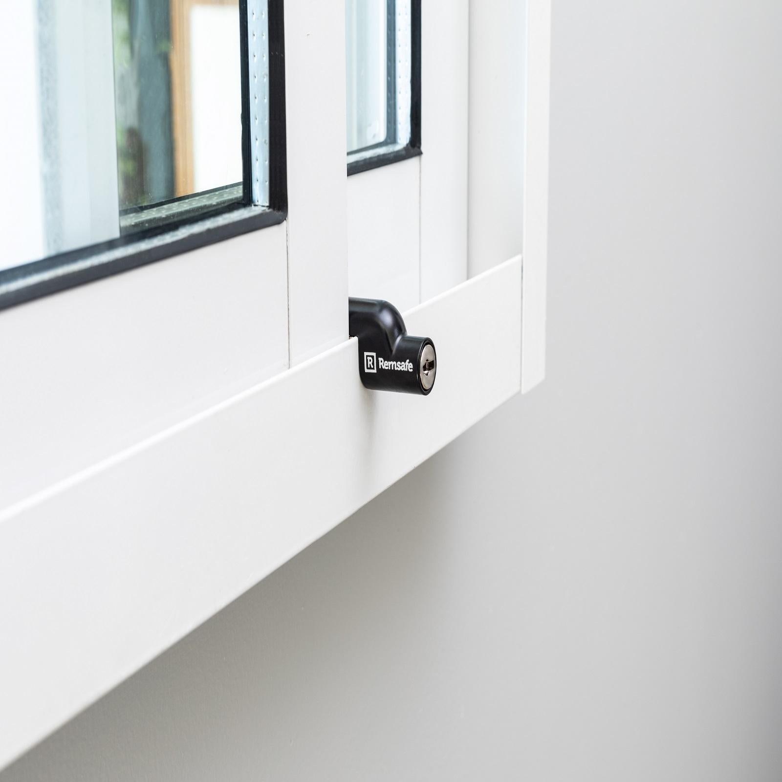 Remsafe Venlock Mini VL2 Window Restrictor, Black Cast Alloy Lockable