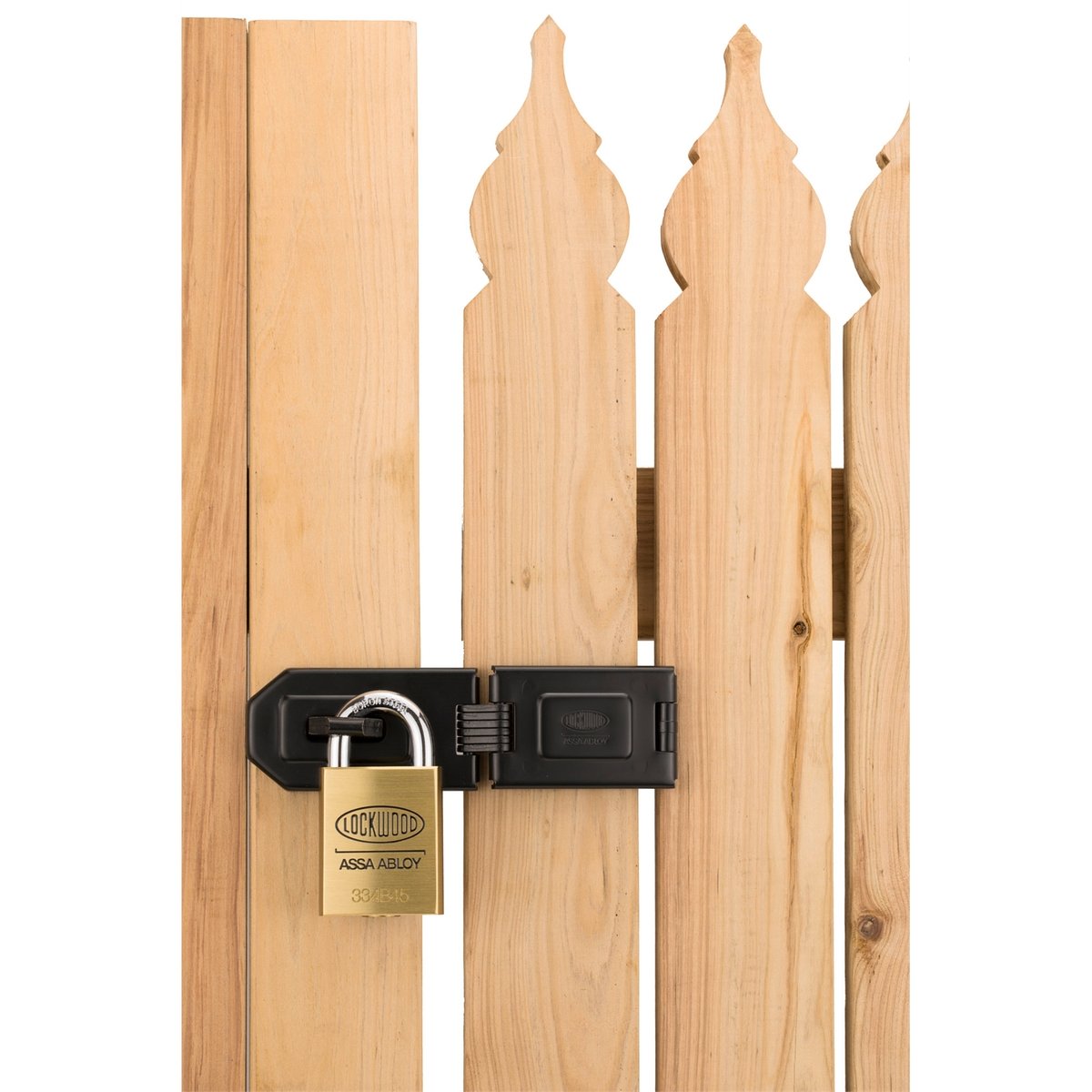 Lockwood 160mm Hinged Hasp and Staple Black Steel with Fasteners