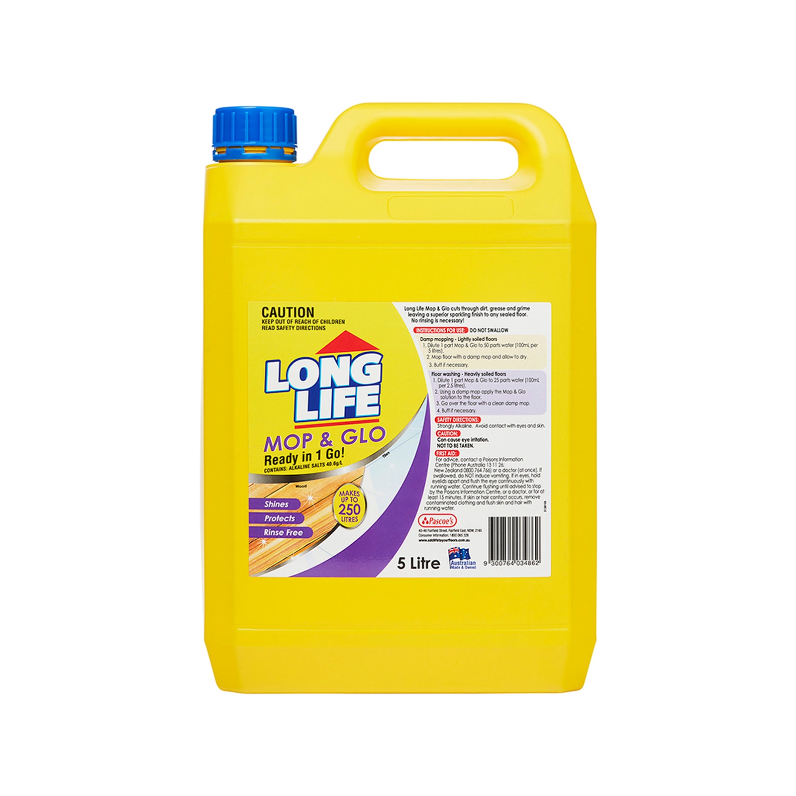 Long Life Mop And Glo Floor Cleaner Concentrate 5L