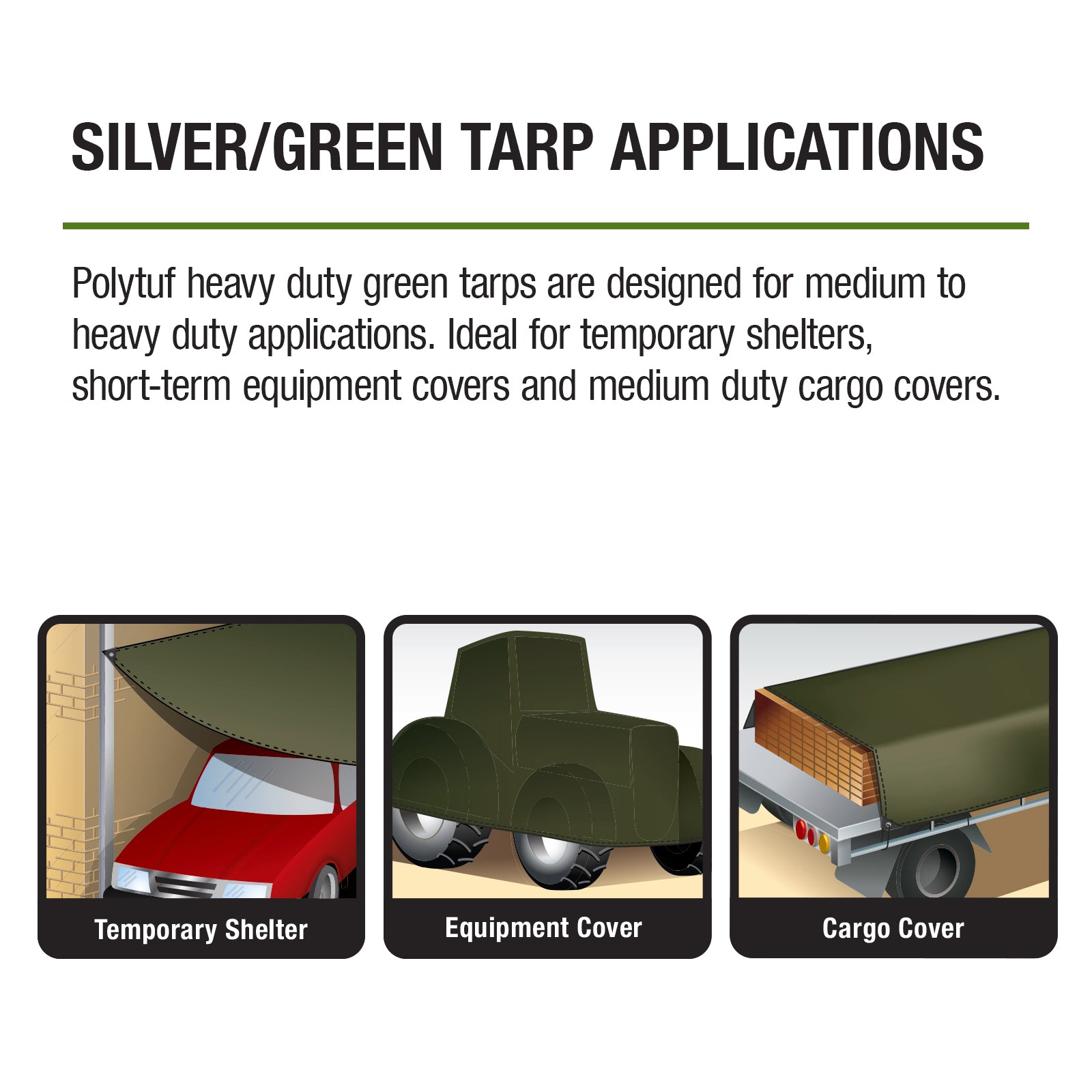 Polytuf 3.6 x 5.5m Heavy Duty Tarpaulin - UV & Water Resistant