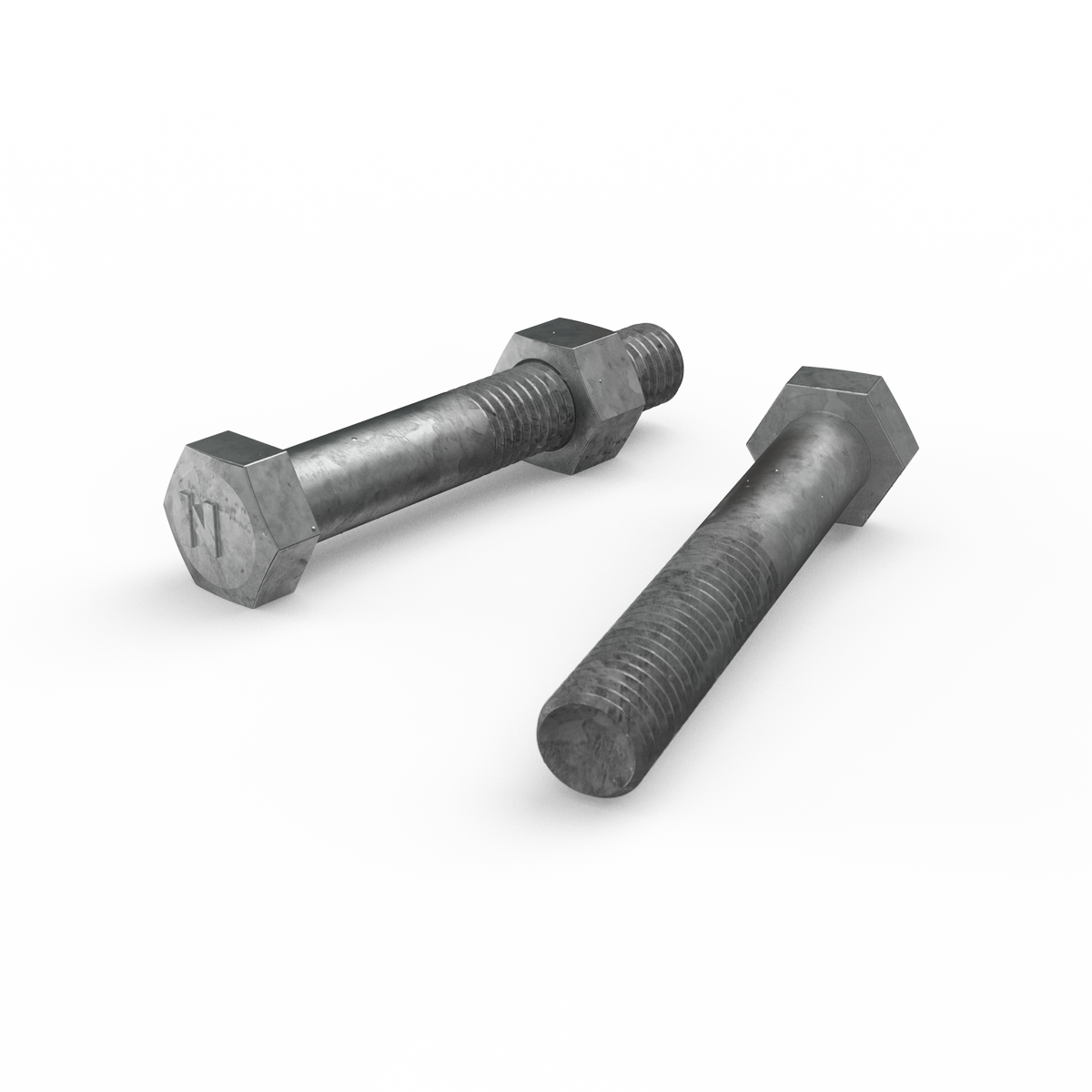 ZENITH M12 x 75mm Hot Dip Galvanised 4.6 Grade Hex Head Bolts and Nuts - 12 Pack