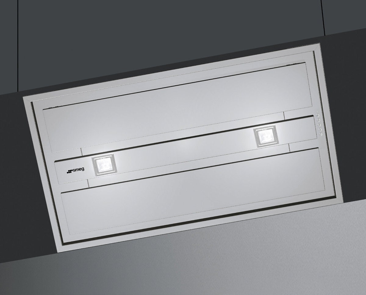 Smeg 90cm Stainless Steel Under Cupboard Rangehood - 930m³/h, Dishwasher-Safe Mesh Filters - SHR900X