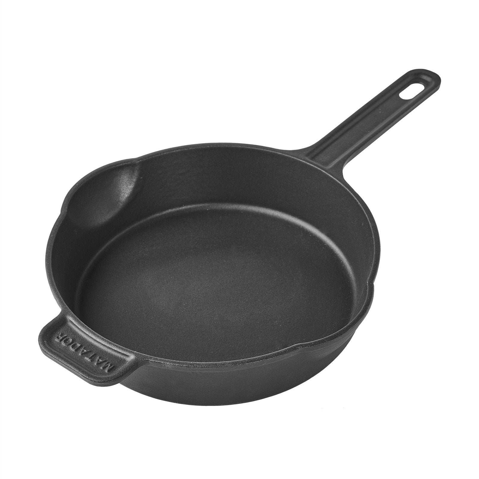 Matador Enamelled Cast Iron Skillet 25.6cm - Dual Handle BBQ & Kitchen Pan