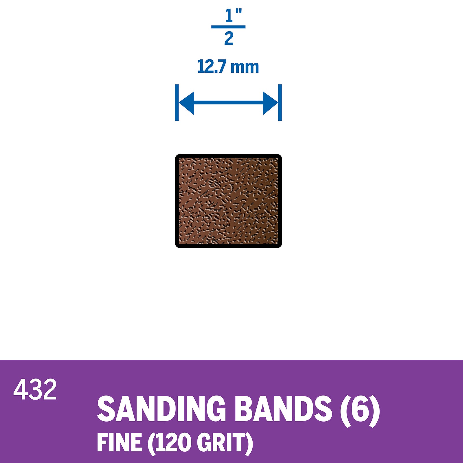 Dremel 13mm 120 Grit Sanding Bands 6 Pack (432) - Brown Rotary Tool Accessory