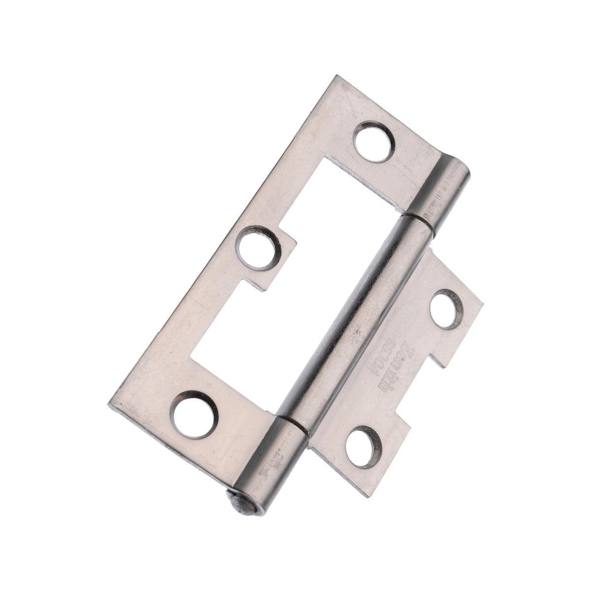 Lane 75 x 47 x 1.6mm Polished Stainless Steel Easy Fit Fixed Pin Hinge - 2 Pack