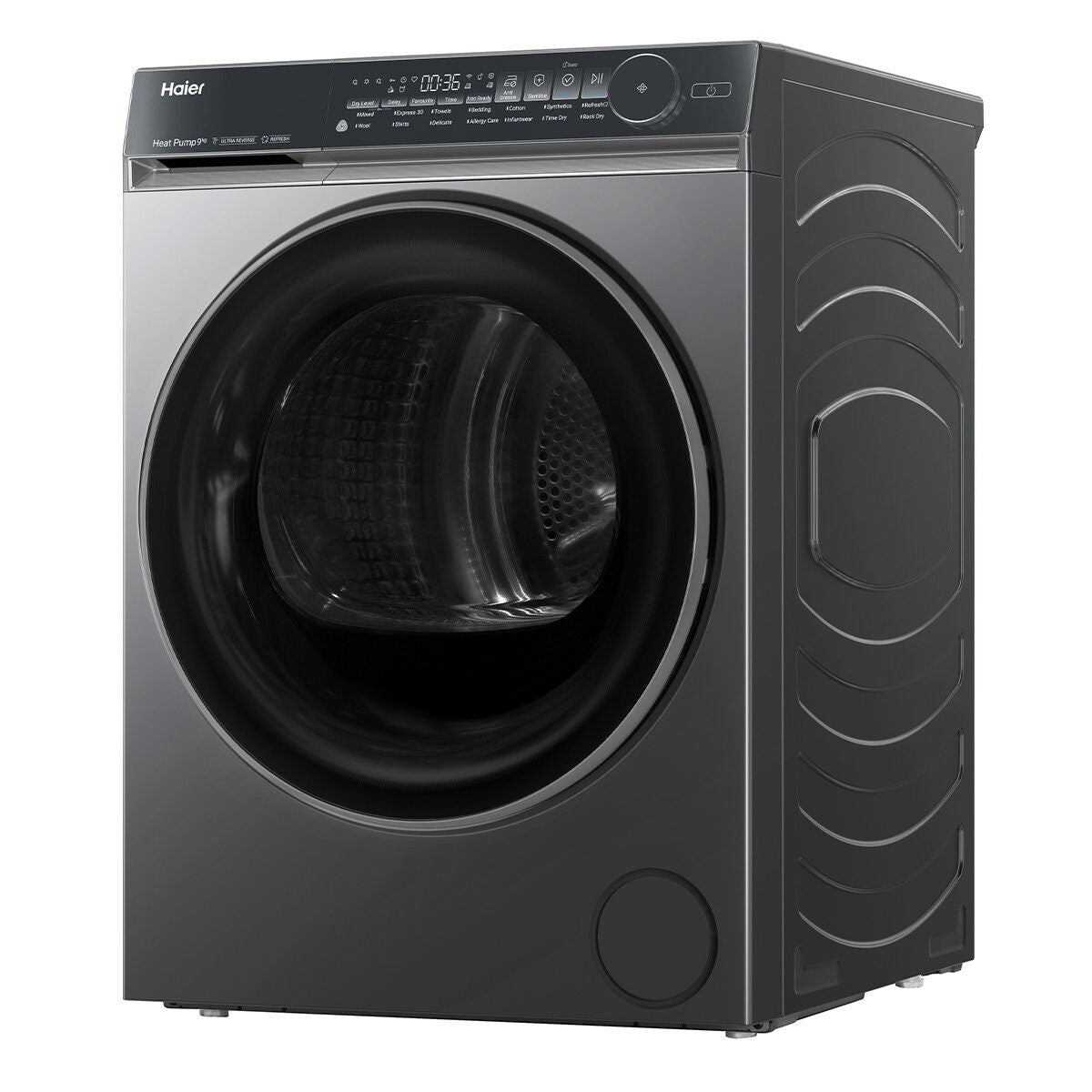 Haier 500 Series 9kg Heat Pump Dryer - Black, 9 Star Energy Rating, Steam Refresh - HDHP90NB1