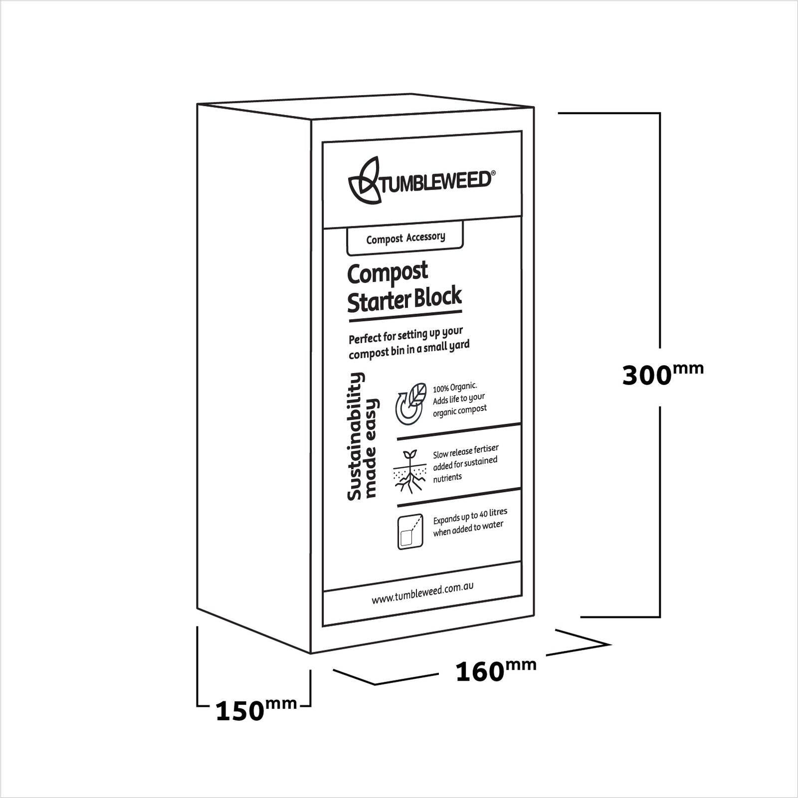Tumbleweed 280mm Compost Starter Block