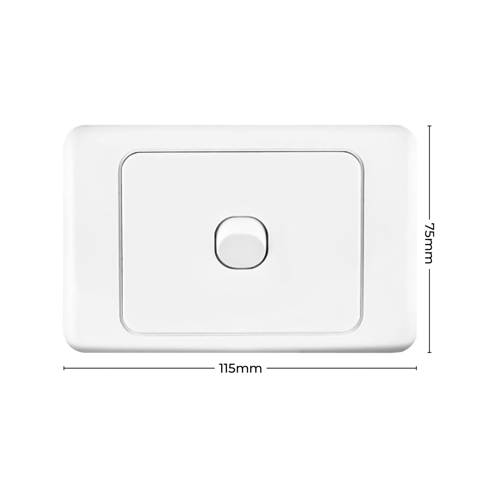 DETA Double Pole Single Switch 10A Polycarbonate White Surface Mount 6122B