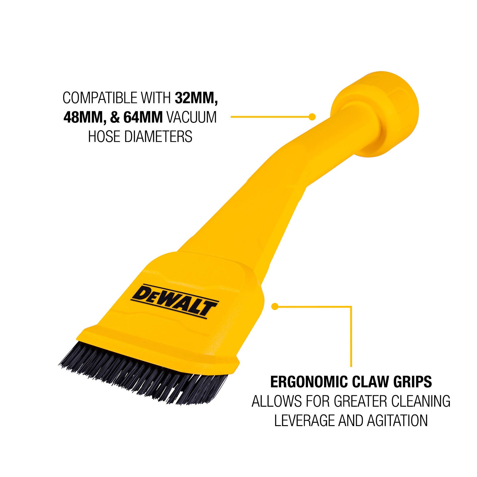 DEWALT Claw Utility Brush Wet & Dry Vacuum Accessory - 105 x 375mm