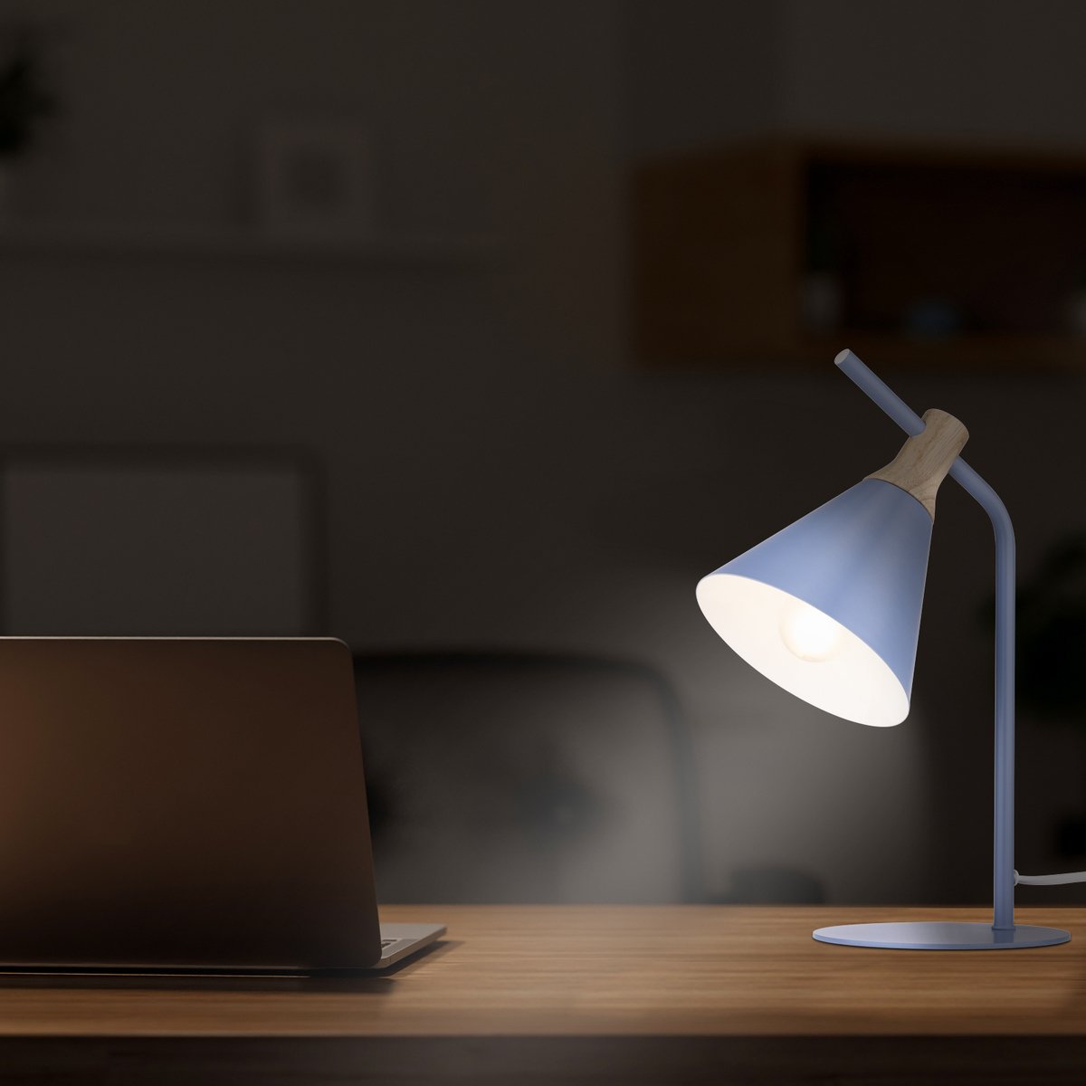 Verve Mountain Spring Alston Task Lamp - Metal & Wood - 150mm x 350mm - Focused Lighting - SuperSaverAU - view 4