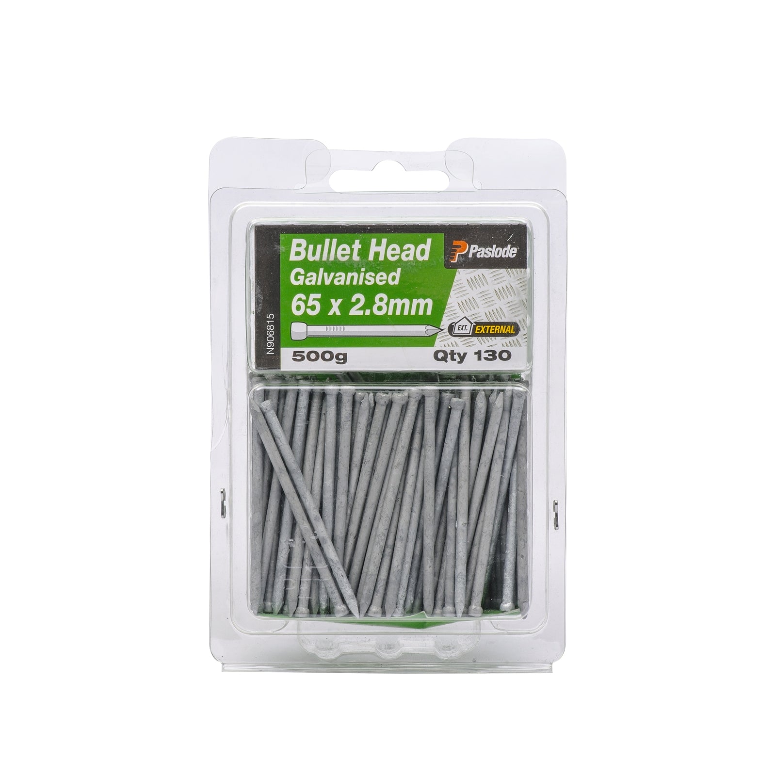 Paslode 65 x 2.8mm Galvanised Steel Bullet Head Nails 500g - 130 Pack