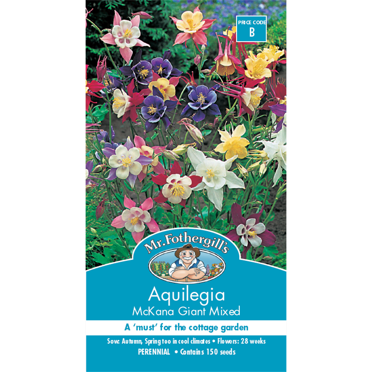 Mr Fothergill's McKana Giant Mixed Aquilegia Flower Seeds - Hardy Perennial Columbine, 60cm