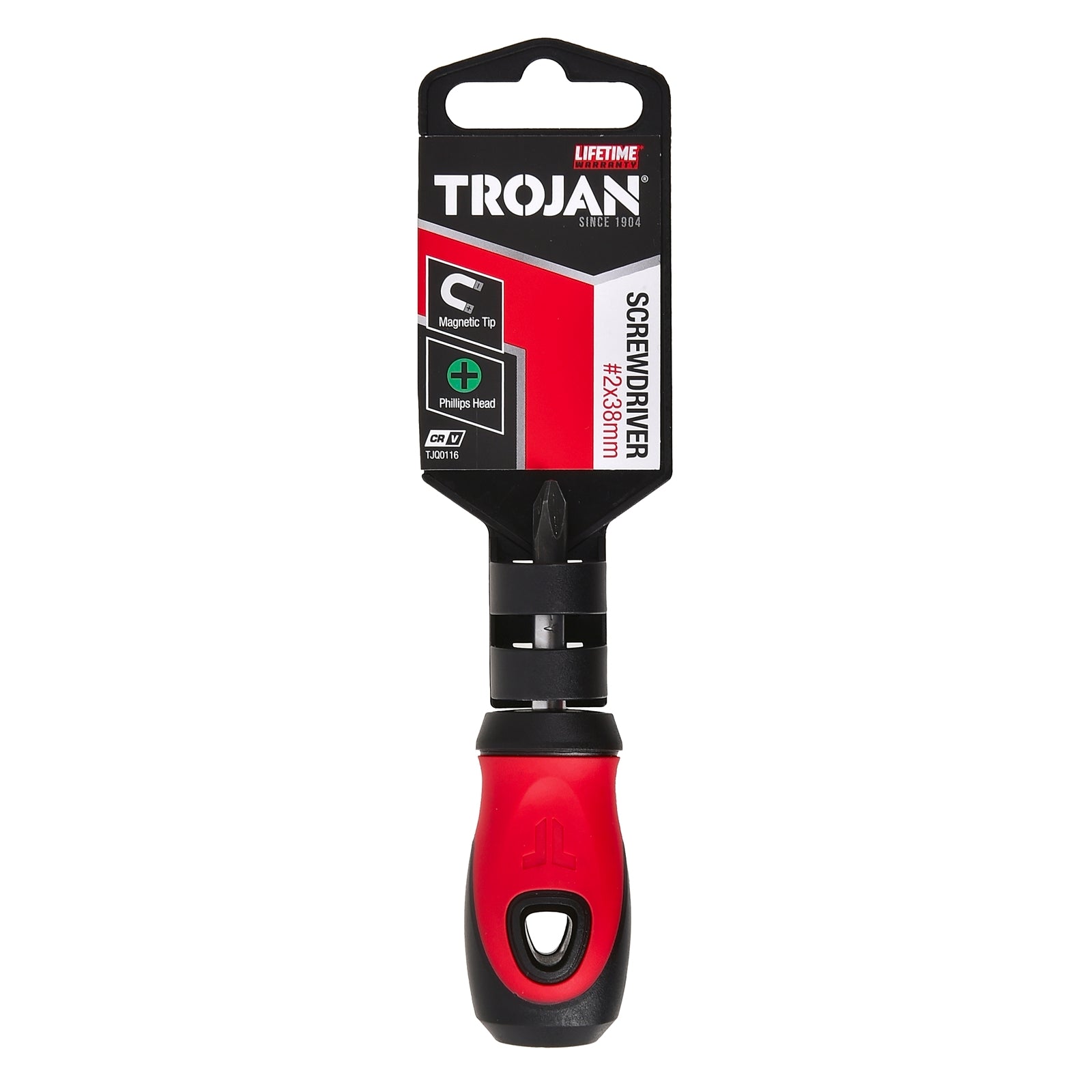 Trojan 38mm No.2 Phillips Screwdriver, CRV Shaft