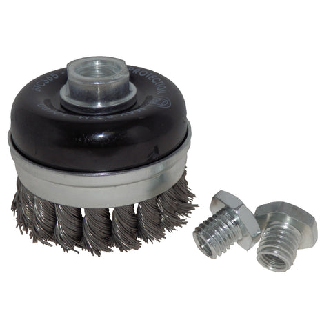 Josco Brumby 75mm Twistknot Cup Brush With Skirt, High Carbon Steel Wire
