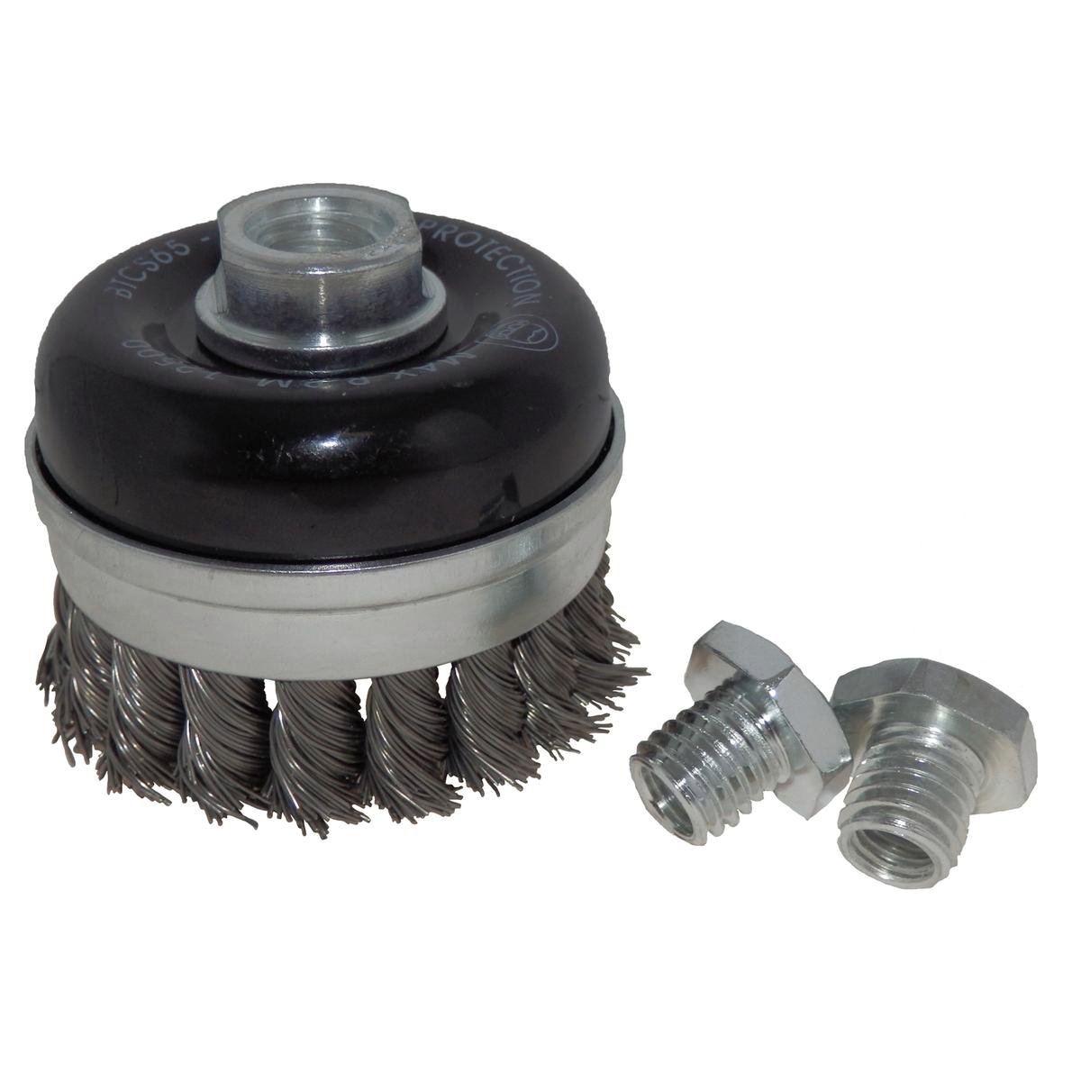 Josco Brumby 75mm Twistknot Cup Brush With Skirt, High Carbon Steel Wire