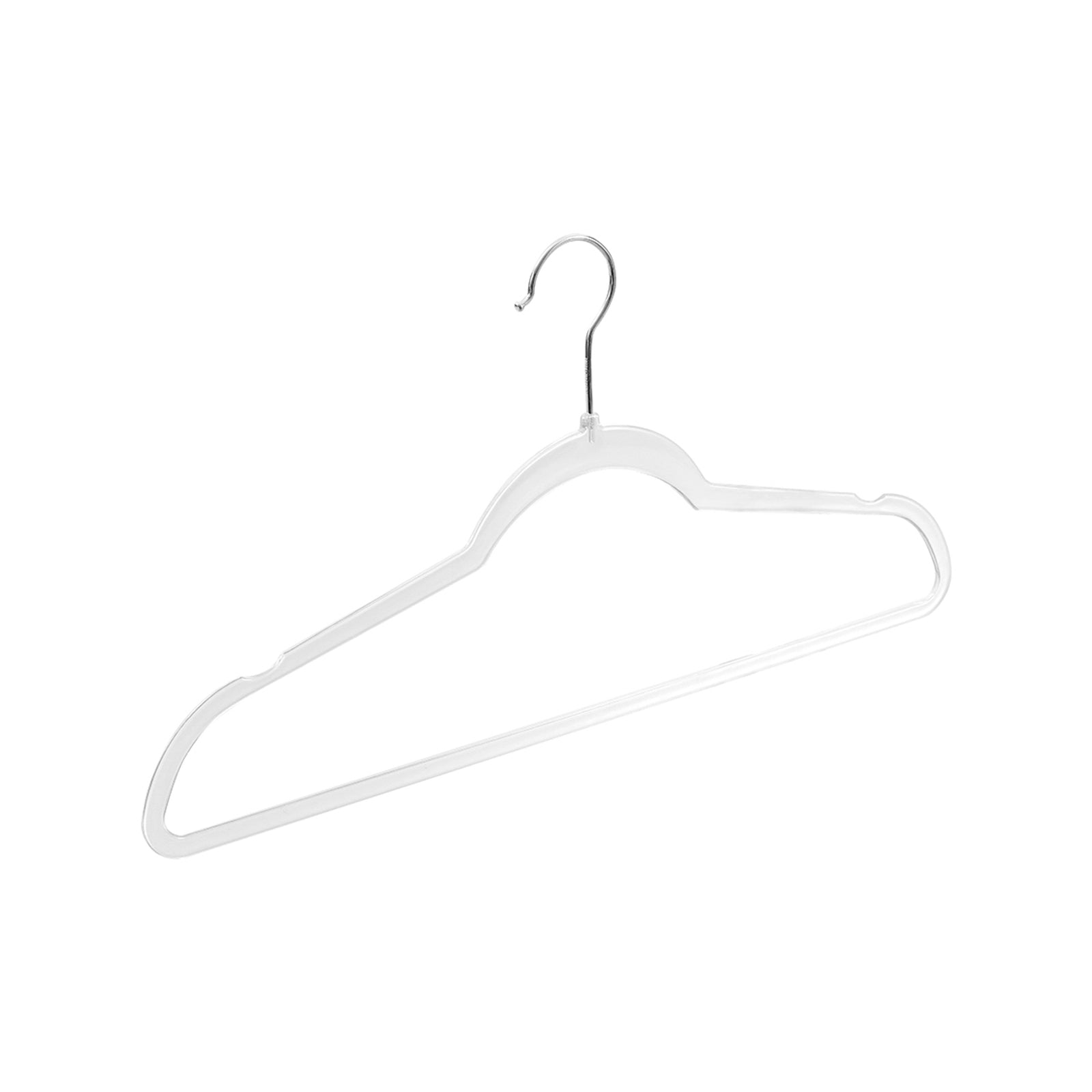 Boxsweden Crystal Space Saving Clothes Hangers 6 Pack - Clear PP Slim 235 x 445mm