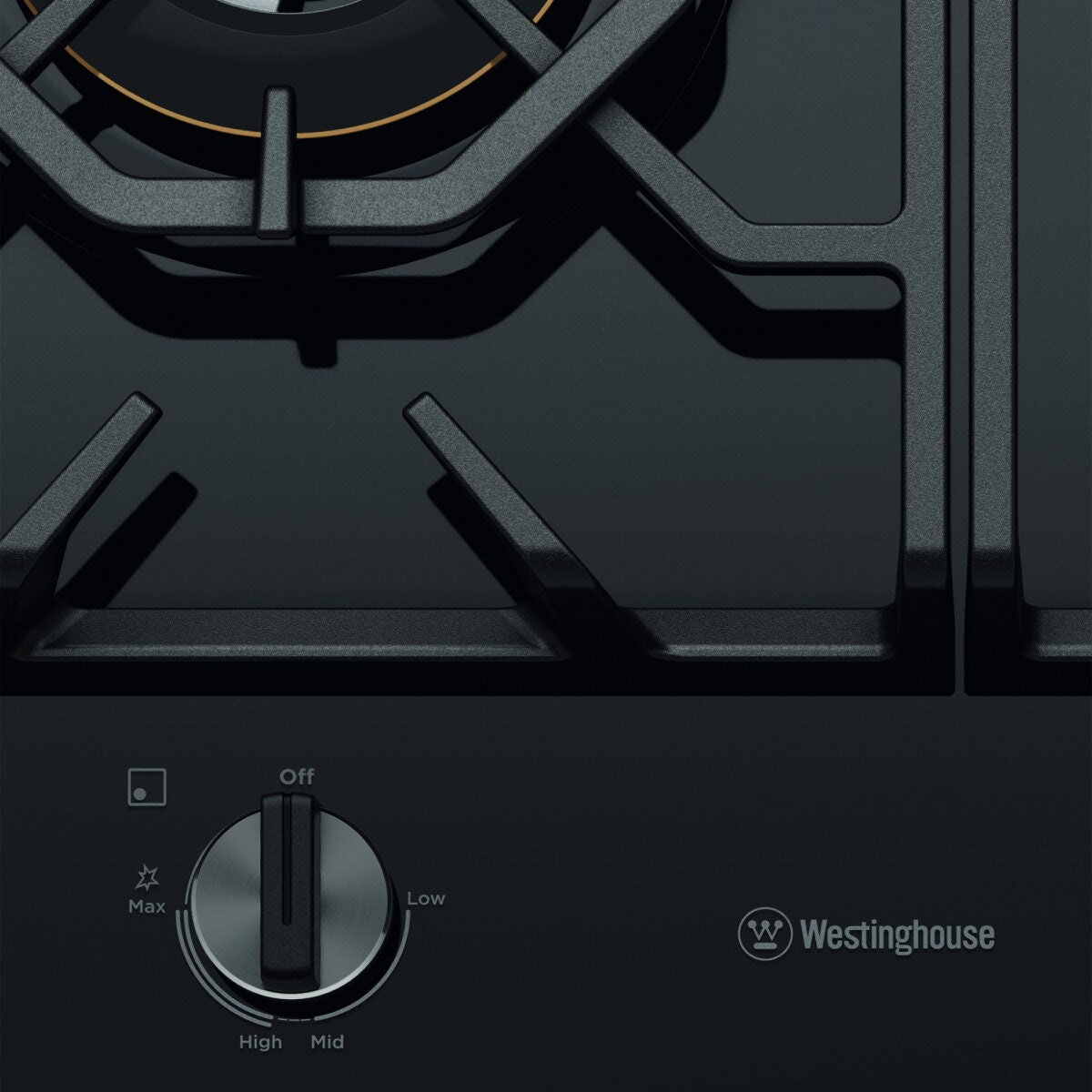Westinghouse 60cm 3 Burner Gas Cooktop - Black Ceramic Glass - 19MJ/h Wok Burner - WHG639BD