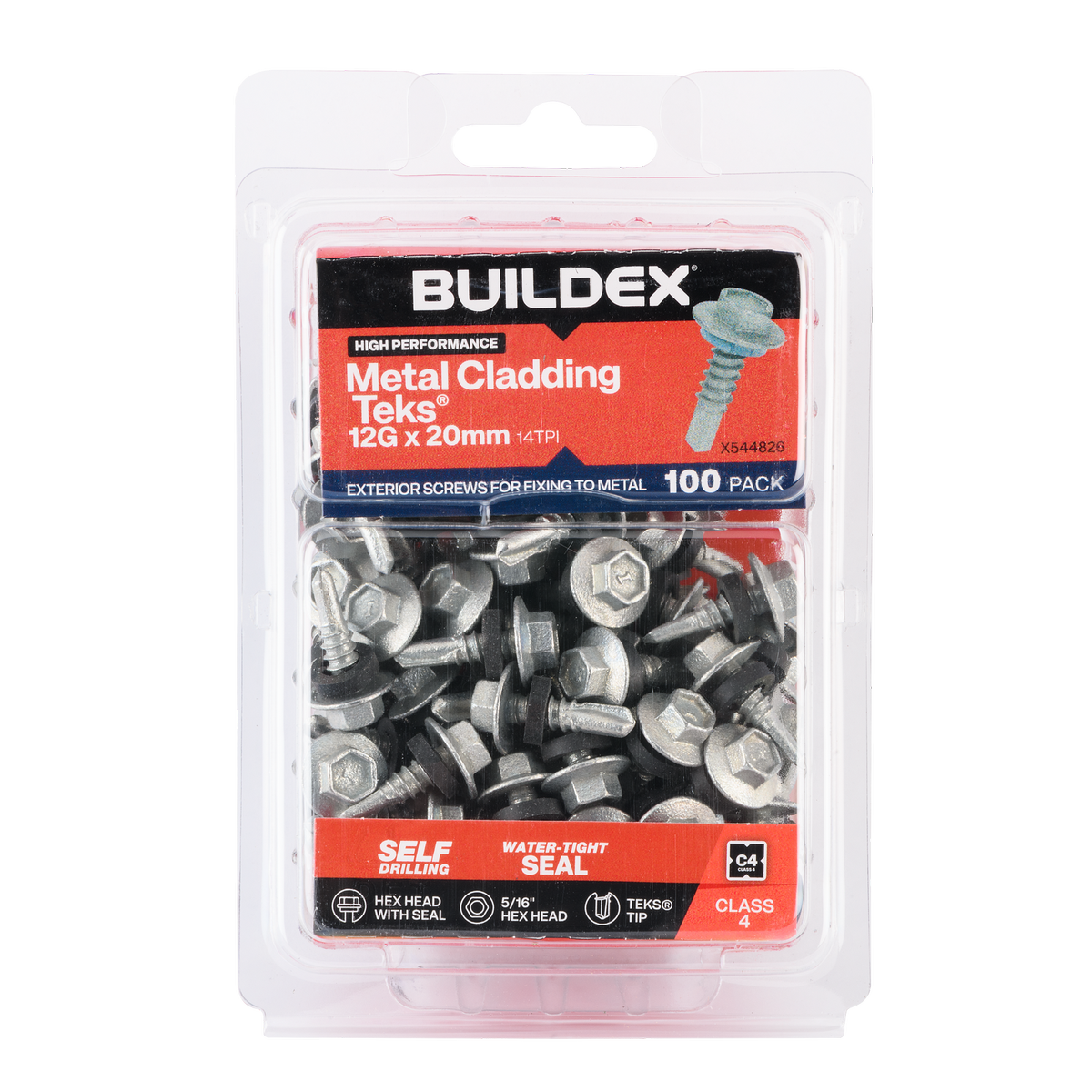 Buildex Cladding Fencing Teks Screws 12g x 20mm 100 Pack - Self-Drilling - Corrosion Resistant - SuperSaverAU - view 1