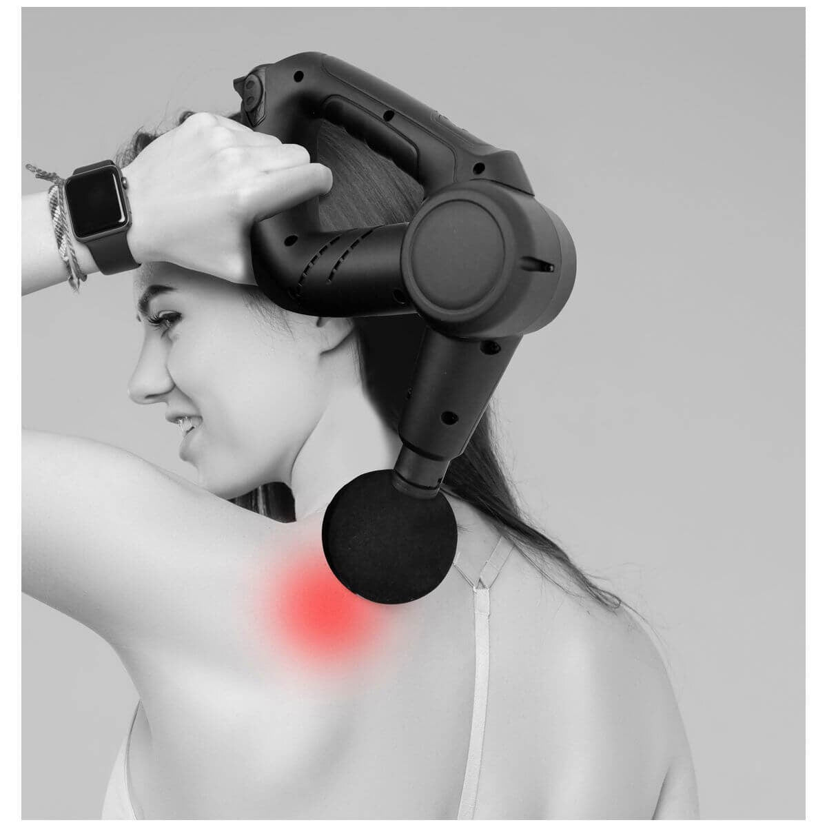 Fitsmart Pro Massage Therapy Device - Deep Tissue Vibration, Three Speed Levels, Five Massage Heads - 10002662