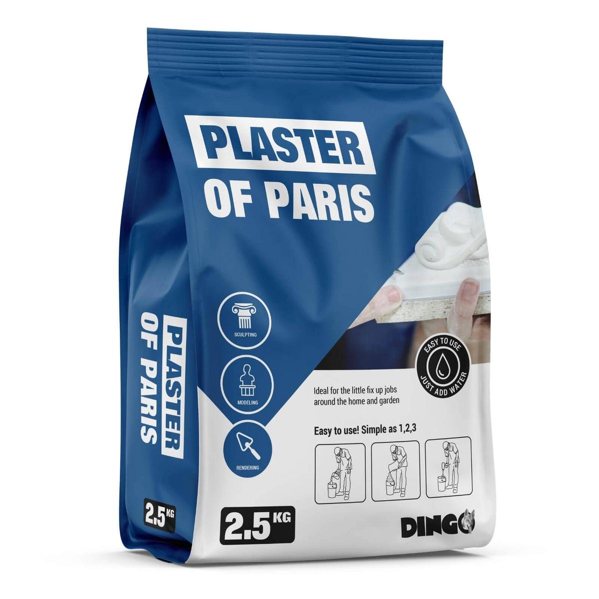 Dingo Plaster Of Paris 2.5kg White Casting & Moulding Plaster