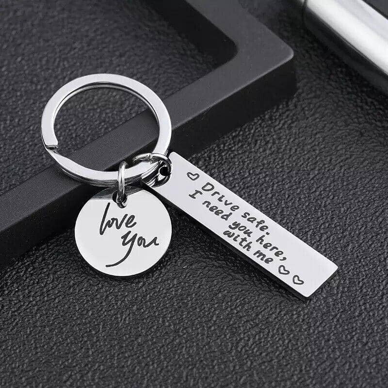 Alloy Keyring Keychain - Drive Safe I Need You Here with Me Couple Car Gift - view 5