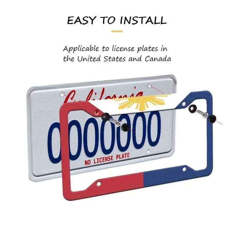 Aluminium Alloy License Plate Frame, 2 Pack - Sun Pattern - view 5