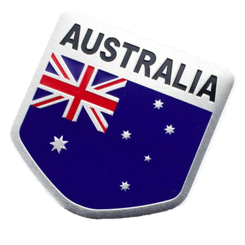 Aluminium Car Emblem Badge Decal, 5 x 5 cm - Australia Flag