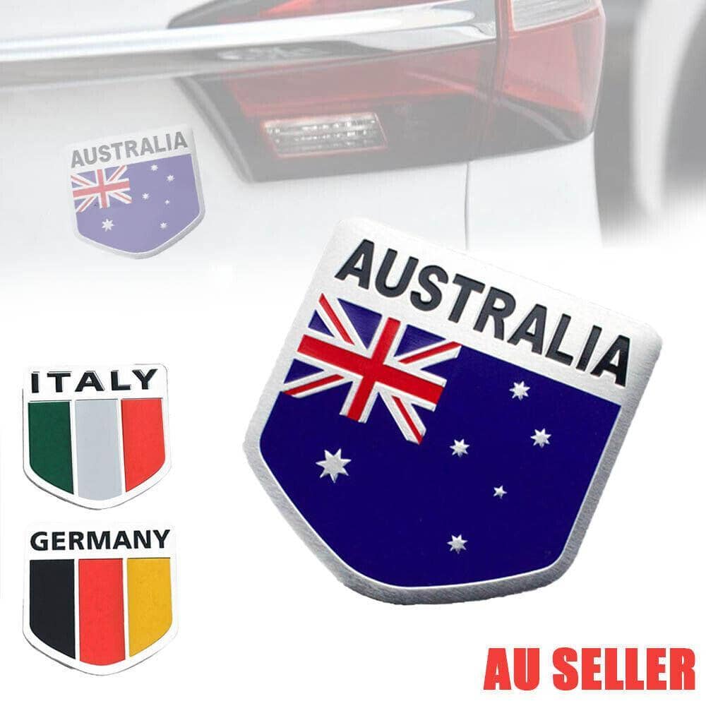 Aluminium Car Emblem Badge Decal, 5 x 5 cm - Italy Flag - view 2