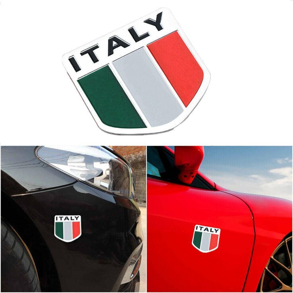 Aluminium Car Emblem Badge Decal, 5 x 5 cm - Italy Flag - view 4