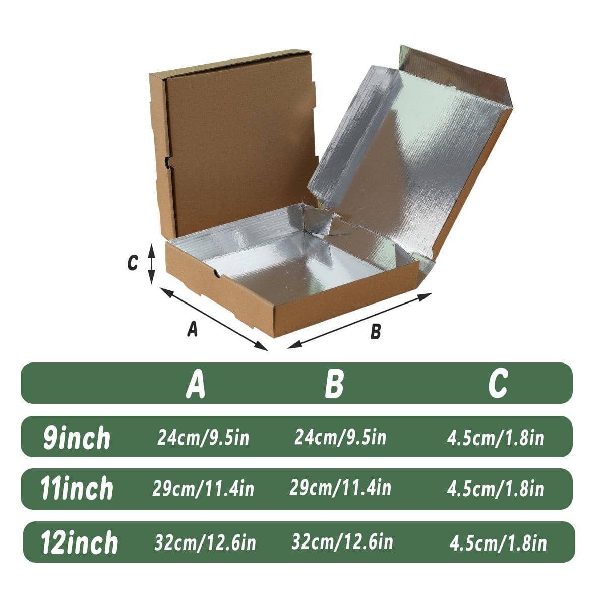 Aluminium Foil Pizza Boxes, 50 Pack - 9 Inch (24cm) - view 3