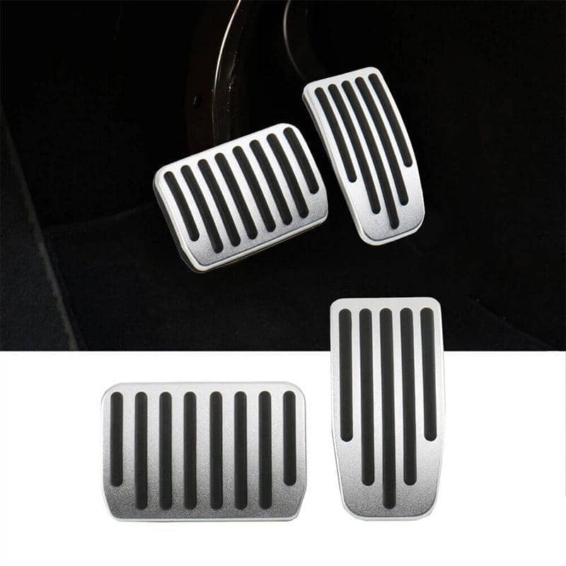 Aluminium Foot Pedal Covers for Tesla Model 3 and Model Y with Non Slip Grip Strips - view 4