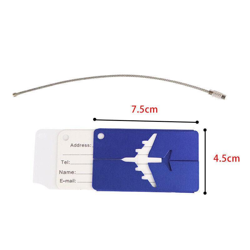 Aluminium Luggage Tag with Wire Rope and Name Card - Blue - view 3