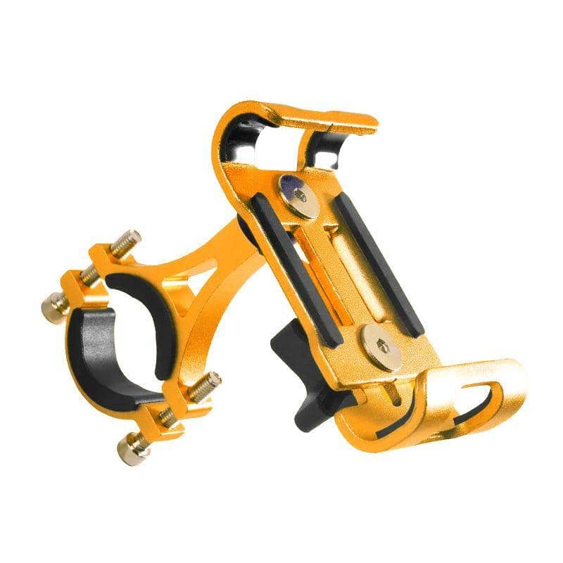 Aluminium Phone Holder for Bike Handlebar 360 Degree Rotation Universal Fit - Gold