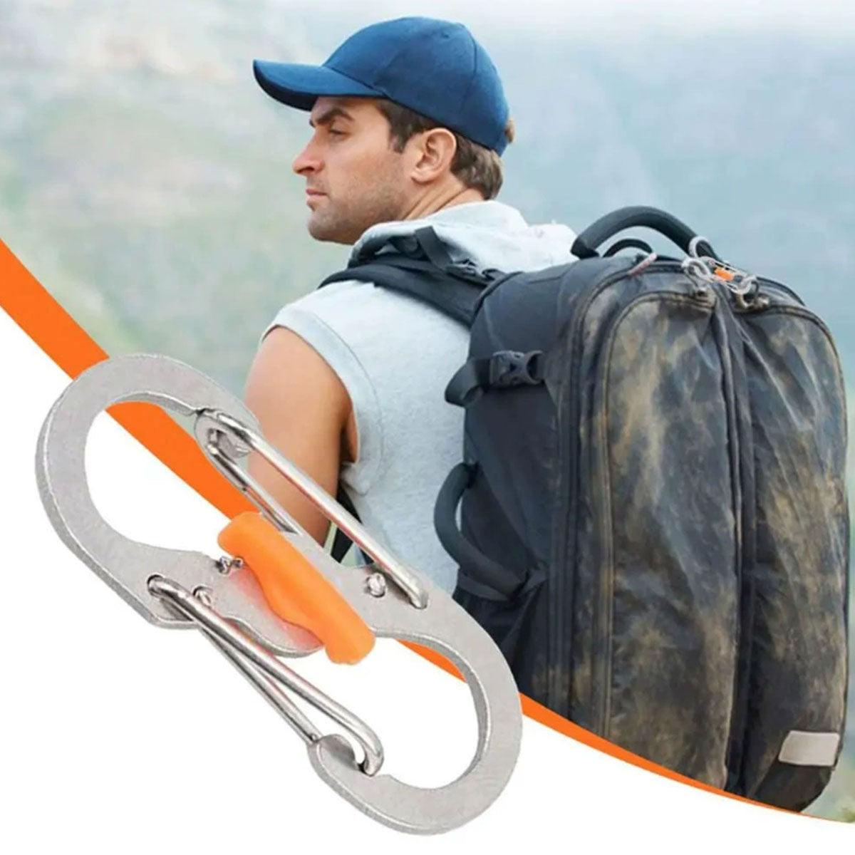 Aluminium S-Biner Carabiner Keychain Clip Spring Hook - Black - view 10