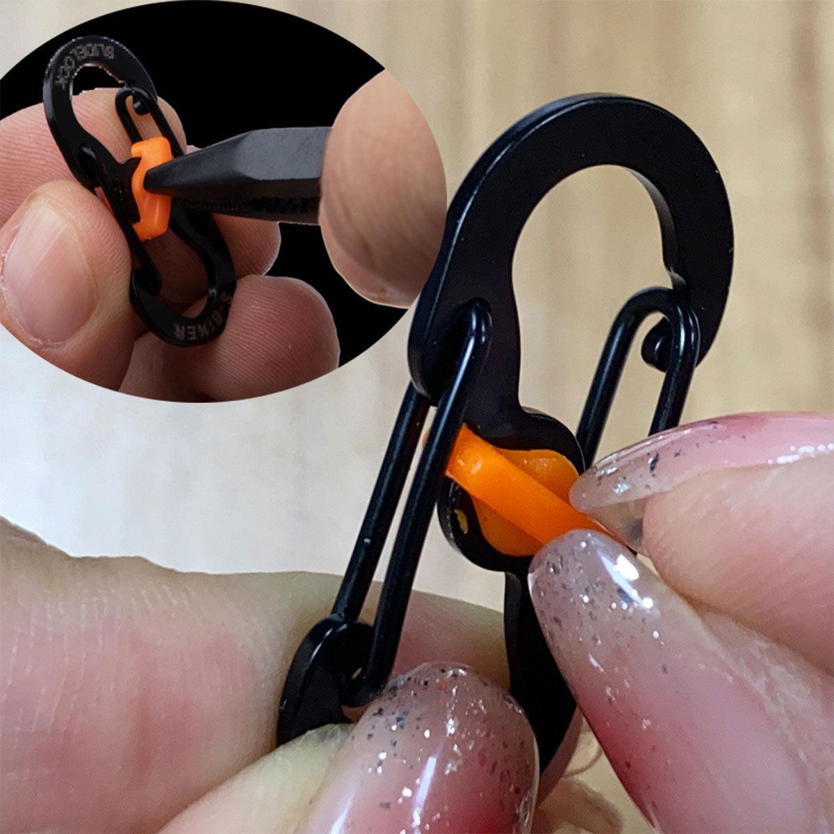 Aluminium S-Biner Carabiner Keychain Clip Spring Hook - Black - view 12