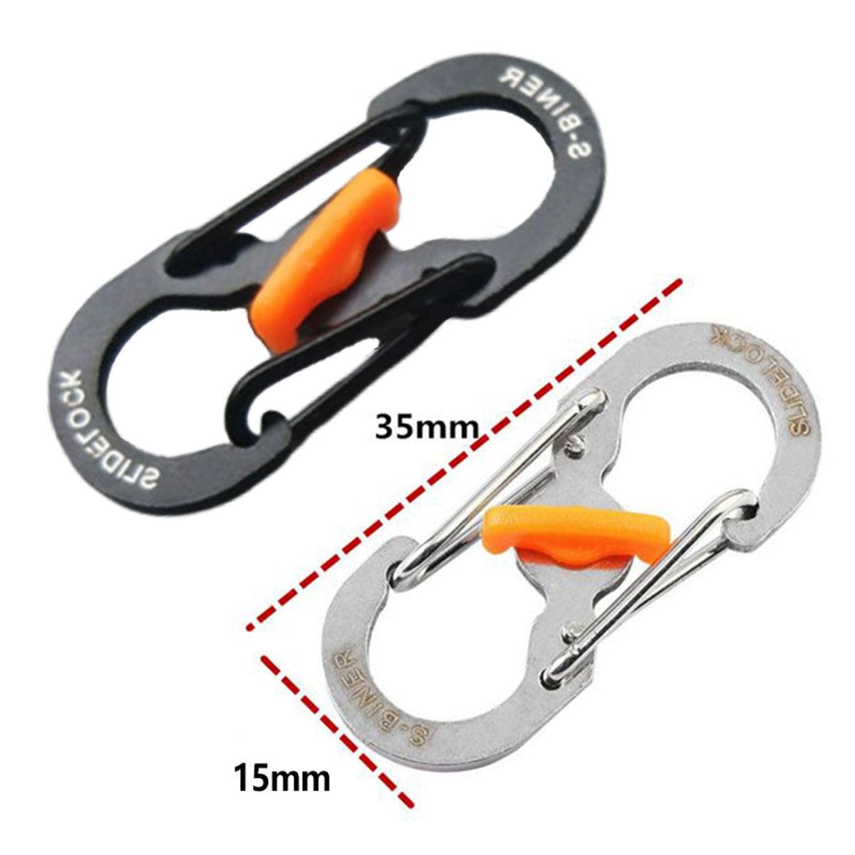 Aluminium S-Biner Carabiner Keychain Clip Spring Hook - Black - view 3
