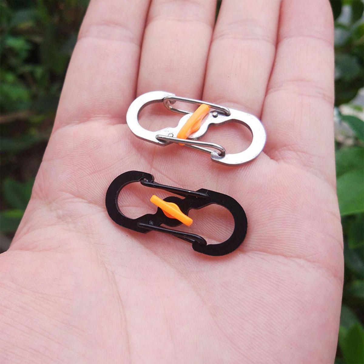 Aluminium S-Biner Carabiner Keychain Clip Spring Hook - Black - view 4