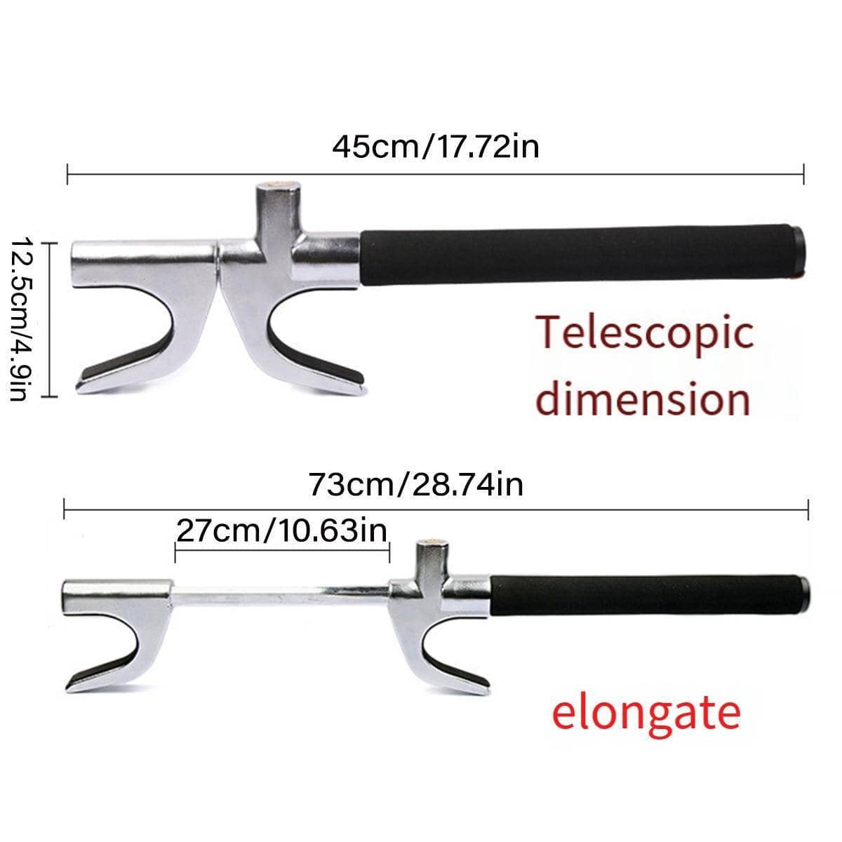 Anti-Theft Steering Wheel Lock, Telescopic Bar with Emergency Hammer - view 3