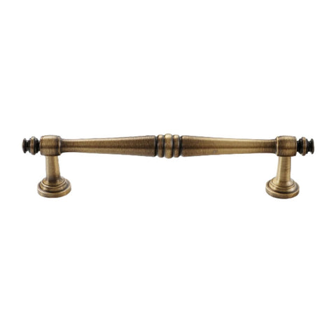 Antique Brass Cabinet Drawer Pull - 128 mm Hole Distance, 157 mm Long