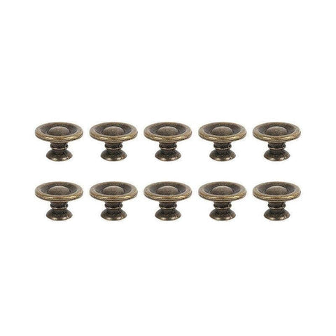 Antique Brass Drawer Knobs for Cabinets and Cupboards - Pack of 10