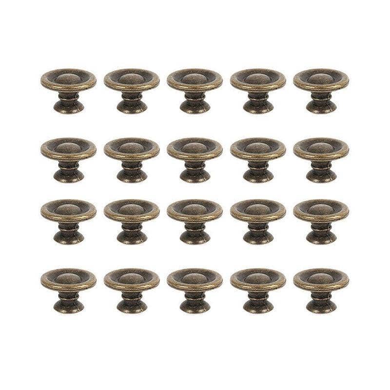 Antique Brass Drawer Knobs for Cabinets and Cupboards - Pack of 20
