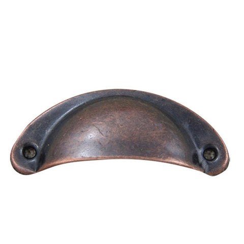 Antique Shell Cabinet Pull Handles, Pack of 6 - Antique Copper