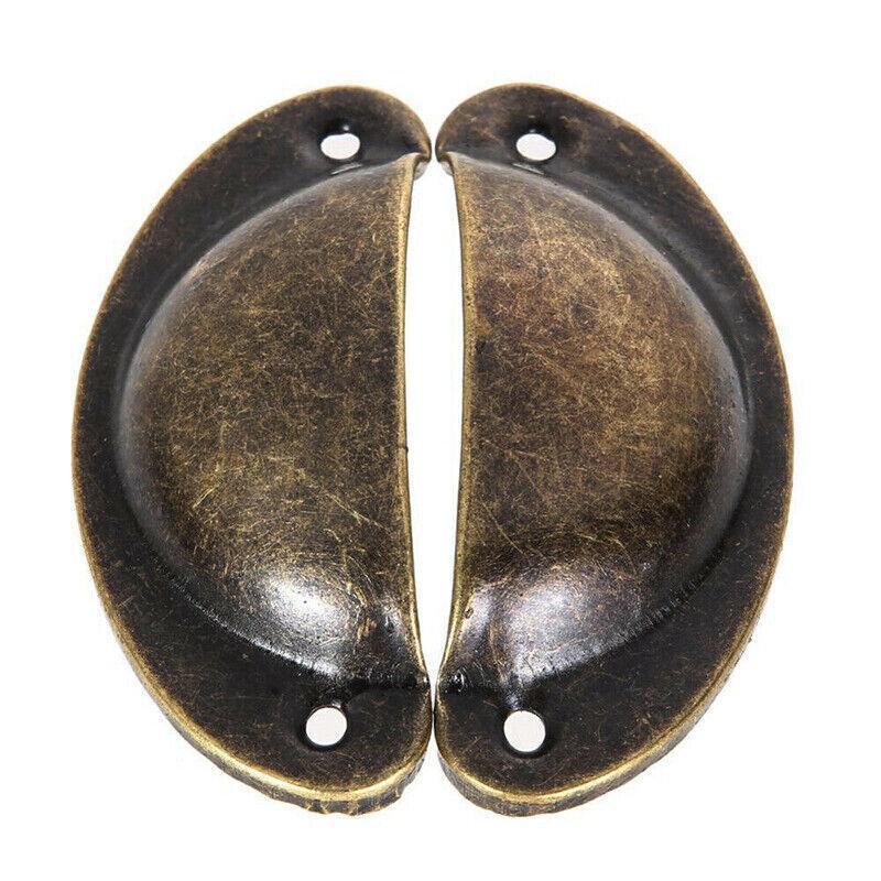 Antique Shell Cabinet Pull Handles, Pack of 6 - Antique Copper - view 3